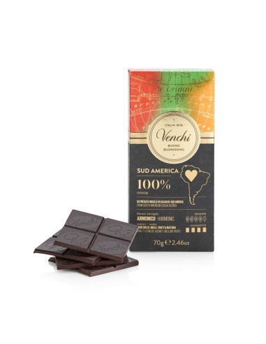 Tavoletta Venchi cioccolato fondente Sud America 100% 70g