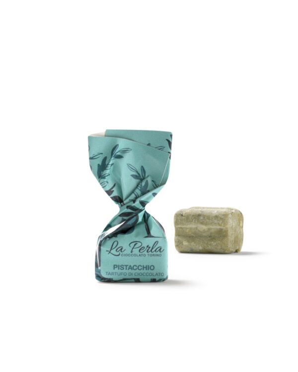 Pistacchio La Perla Tartufo di cioccolato bianco con pistacchi (32%). Sacchetto 300g