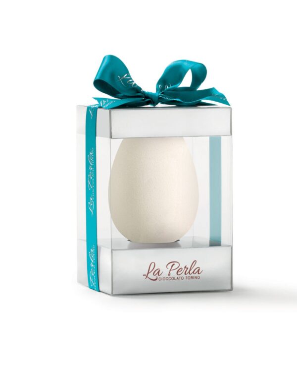 La Perla Bianca. Uovo di cioccolato bianco con nocciola Piemonte (35%). 200g La Perla Bianca. Uovo di cioccolato bianco con nocciola Piemonte (35%). 200g