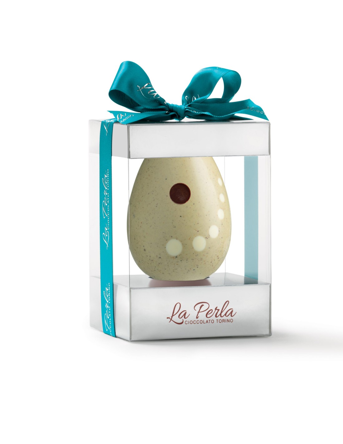 La Perla Pistacchio Salato. Uovo di cioccolato bianco con pistacchi salati. 200g