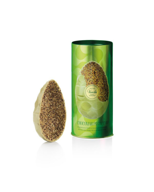 Uovo Venchi Chocoviar Pistacchio in cilindro di metallo, 330g - immagine 2
