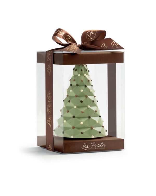 La Perla di Natale. Albero di cioccolato bianco e pistacchio salato.