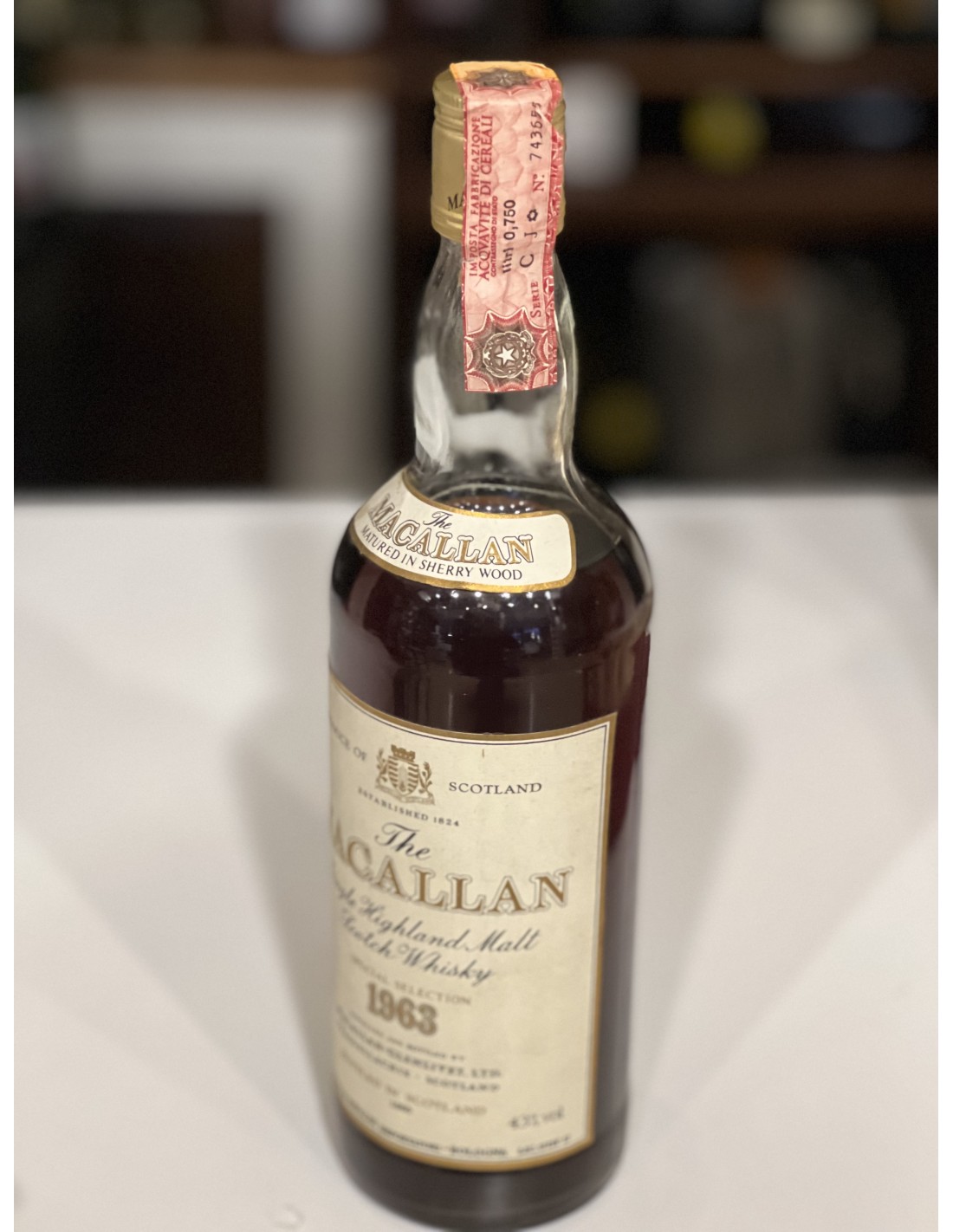 Whisky Macallan 1963 Rinaldi import