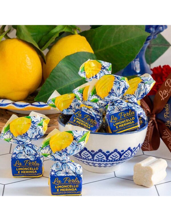 Tartufo di cioccolato la Perla Limoncello e Meringa in sacchetto da 100g