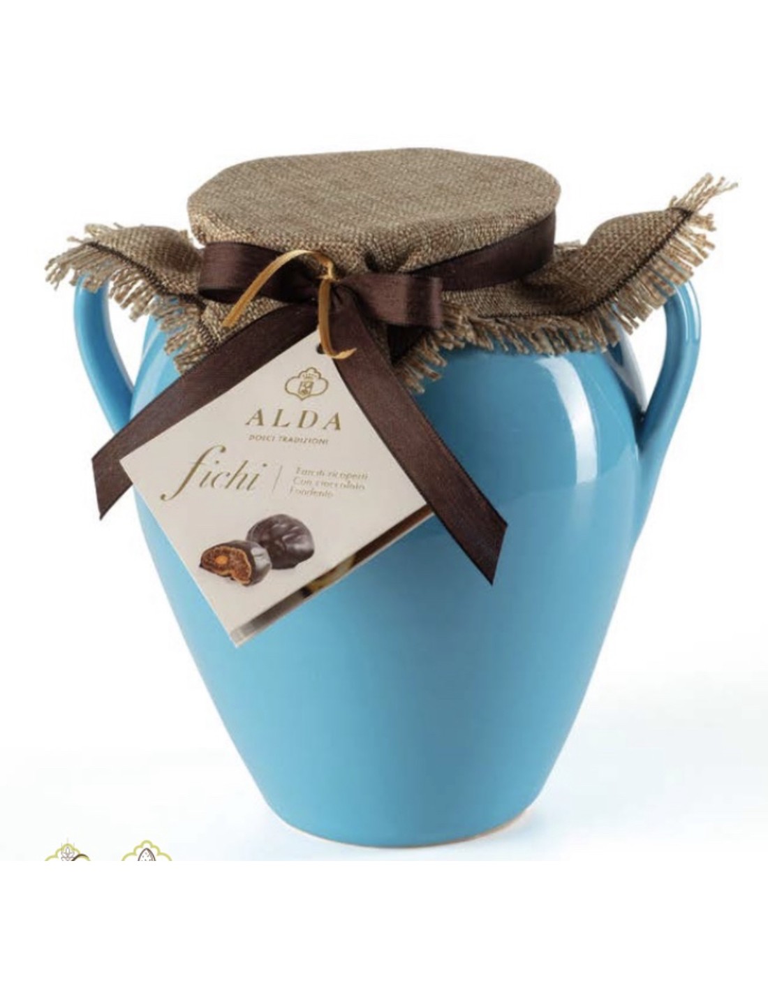 Fichi Farciti in Capasa di Terracotta Alda Dolci Tradizioni (Colore Celeste)