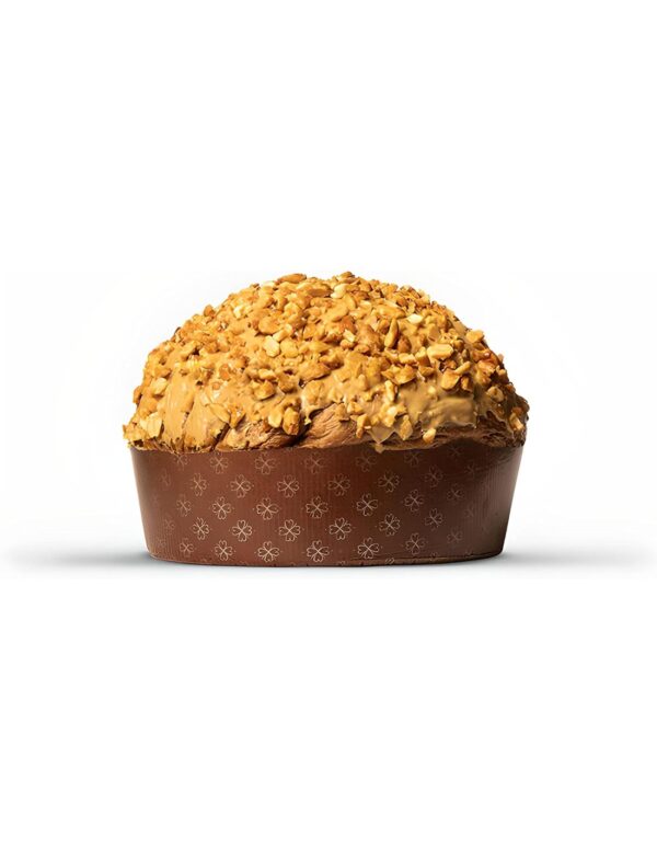 Panettone Artigianale Tradizionale Al Caramello Salato Con Vasetto Di Crema Alla Gianduia La Ruota
