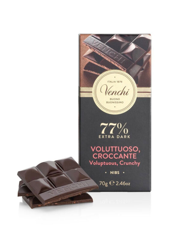Tavoletta Venchi Nibs 77% 70g - immagine 3