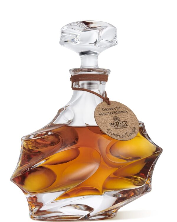 Grappa Mazzetti Cristallo Barolo Riserva 11 anni con bicchieri - immagine 2