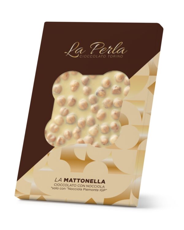 Mattonella Cioccolato Bianco con Nocciola La Perla 450g - immagine 1