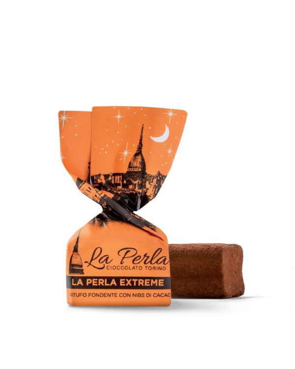 Extreme La Perla Tartufo fondente con nibs di cacao. Sacchetto 200g