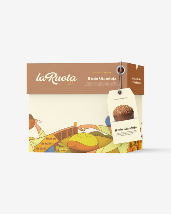 Panettone Artigianale il mio Gianduia con vasetto di crema alla gianduia Pasticceria La Ruota - immagine 4