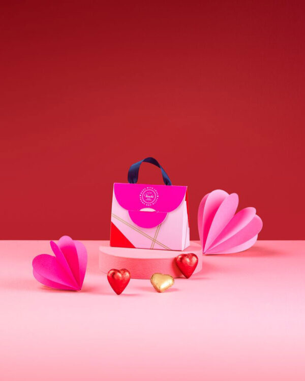 Mini bag Venchi con cuoricini al latte e extra fondenti 40g - immagine 1