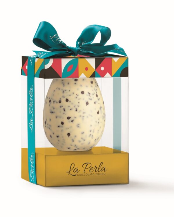 Eggò Bianco La Perla Uovo di Cioccolato Bianco con latte, biscotto e gocce di cioccolato. 200g - immagine 1