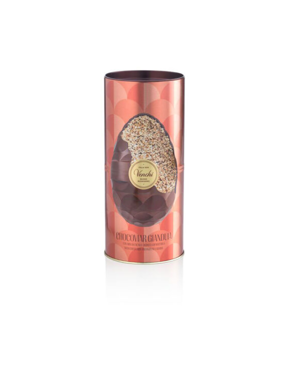 Uovo Venchi Chocoviar Gianduia in cilindro di metallo, 390g - immagine 4