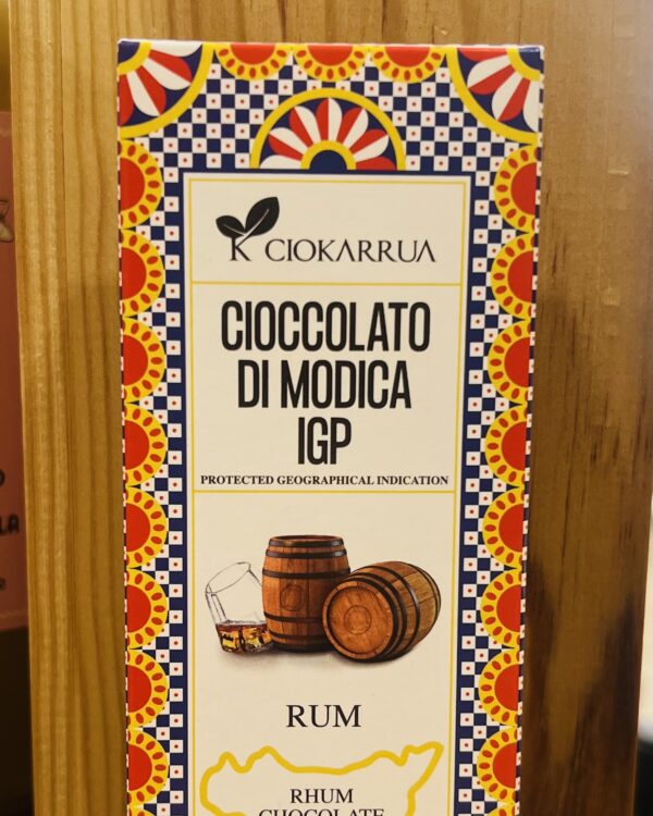 Cioccolato di Modica IGP Rum 80g Ciokarrua - immagine 1
