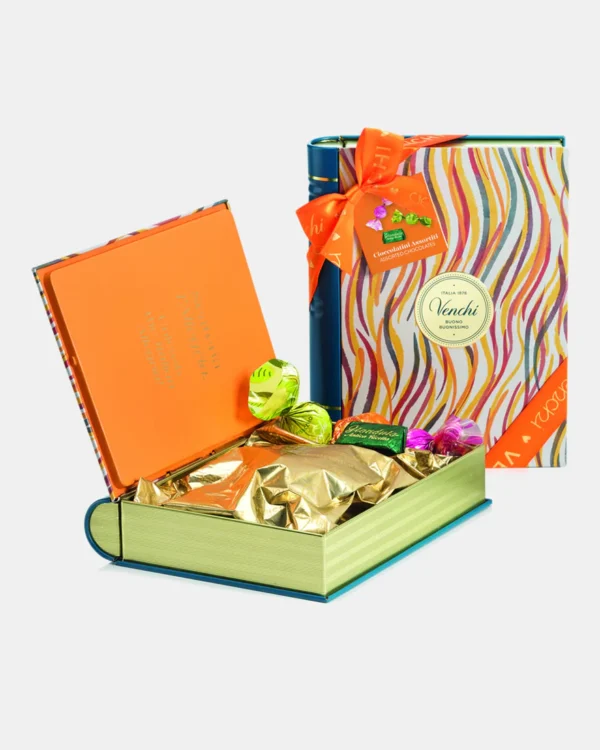 Maxi libro in metallo con cioccolatini assortiti Venchi 200g - immagine 1