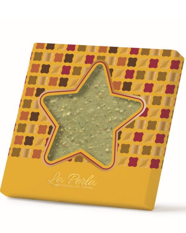 Stella La Perla Mattonella di Cioccolato bianco e Pistacchio salato 170g