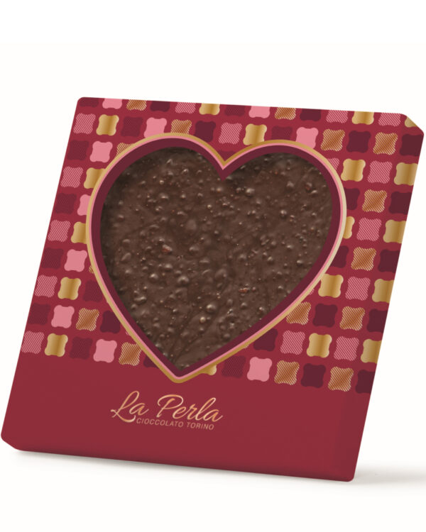 Cuore La Perla Mattonella di Cioccolato fondente, Fave di Cacao e Arancia 170g - immagine 1
