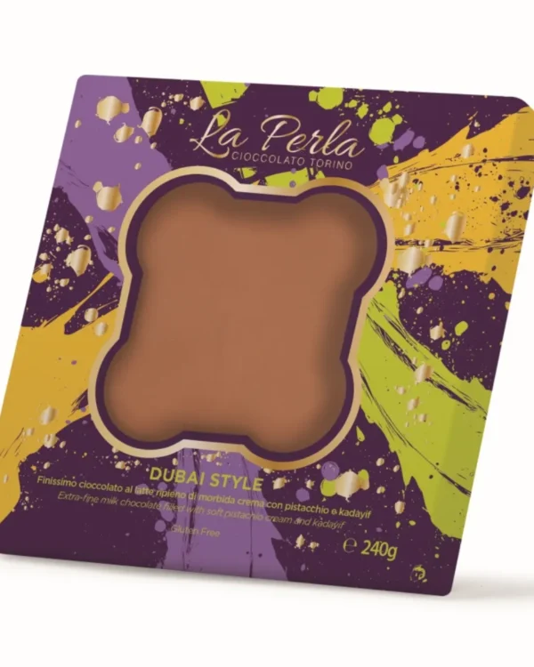 Mattonelle Dubai Style - Cioccolato al Latte ripieno di crema al pistacchio e pasta kadayif - immagine 1