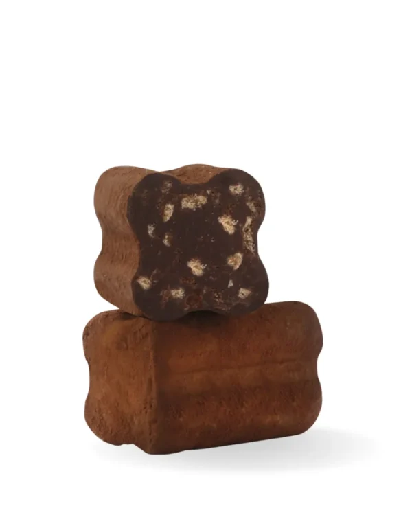 Mini Tartufi Caramello salato e meringa, Pistacchio e Cacao, Fondente e Arancia Sacchetto 180g - immagine 4