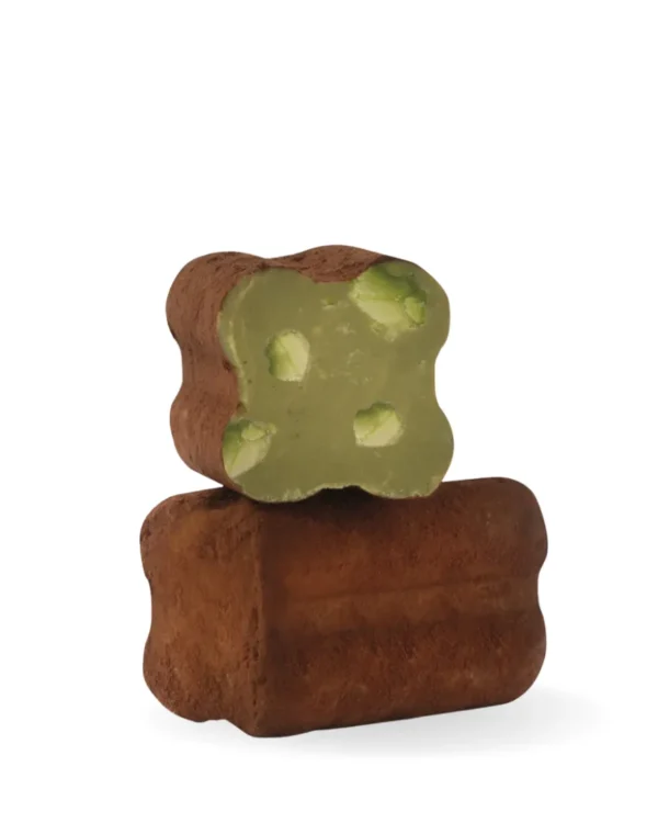 Mini Tartufi Caramello salato e meringa, Pistacchio e Cacao, Fondente e Arancia Sacchetto 180g - immagine 2