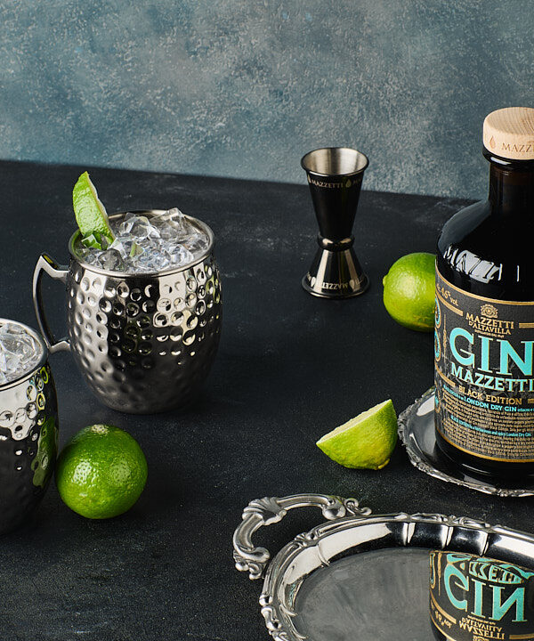 Kit Momento London Mule Tasting Experience con Gin Black Edition + 2 Calici London Mule + Jigger Mazzetti d'Altavilla - immagine 3